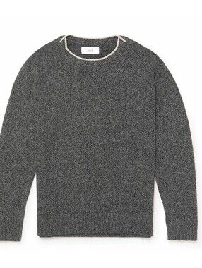 Mr P. Porter Contrast Tipped Wool Sweater Gray Small Italy Jumper